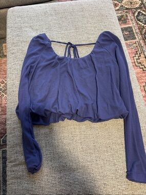 Free People We The Free Scoop Neck Long Sleeve with bubble hem and tie back